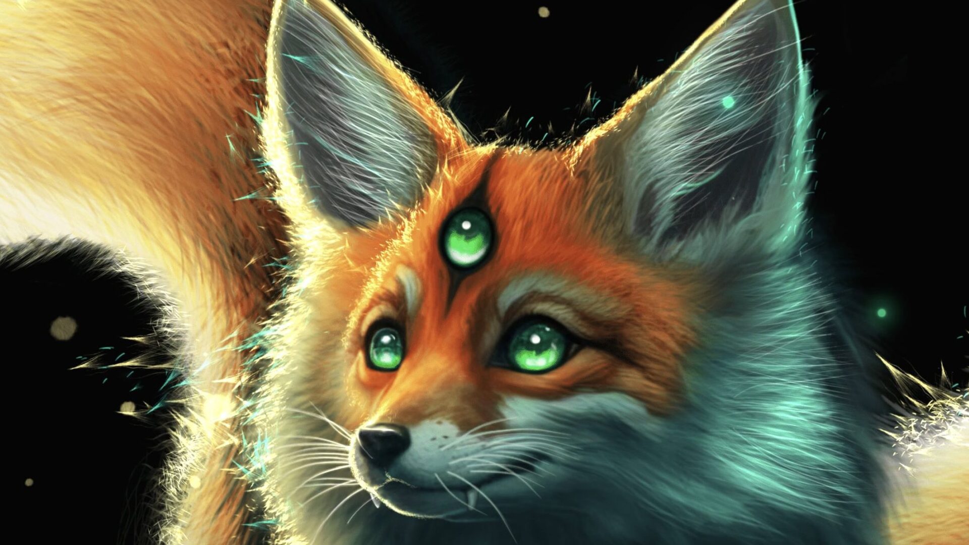 Mystical three-eyed fox artwork by Australian illustrator Janelle Hickson