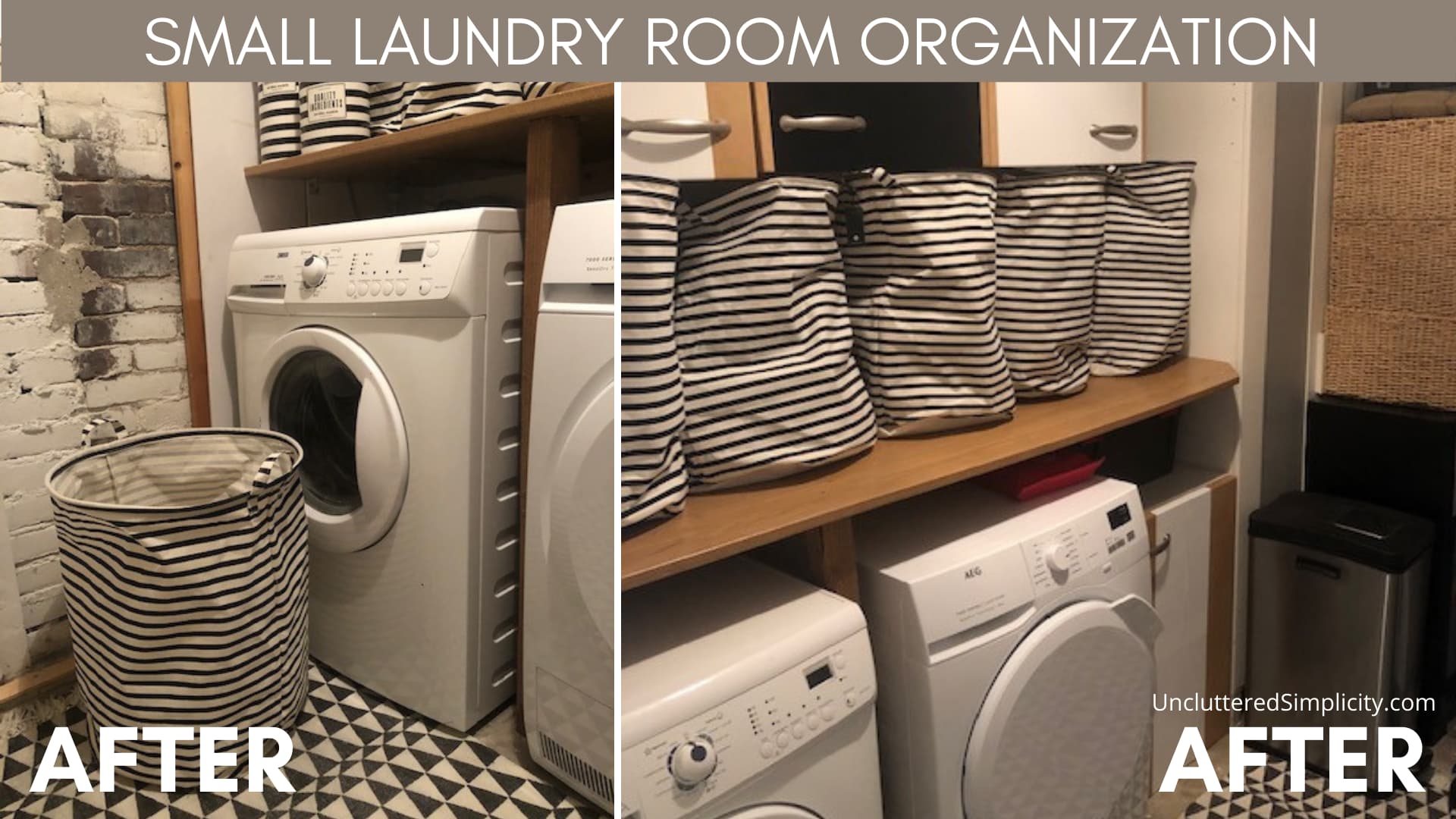 Pretty Laundry Room Organization - Domestically Blissful