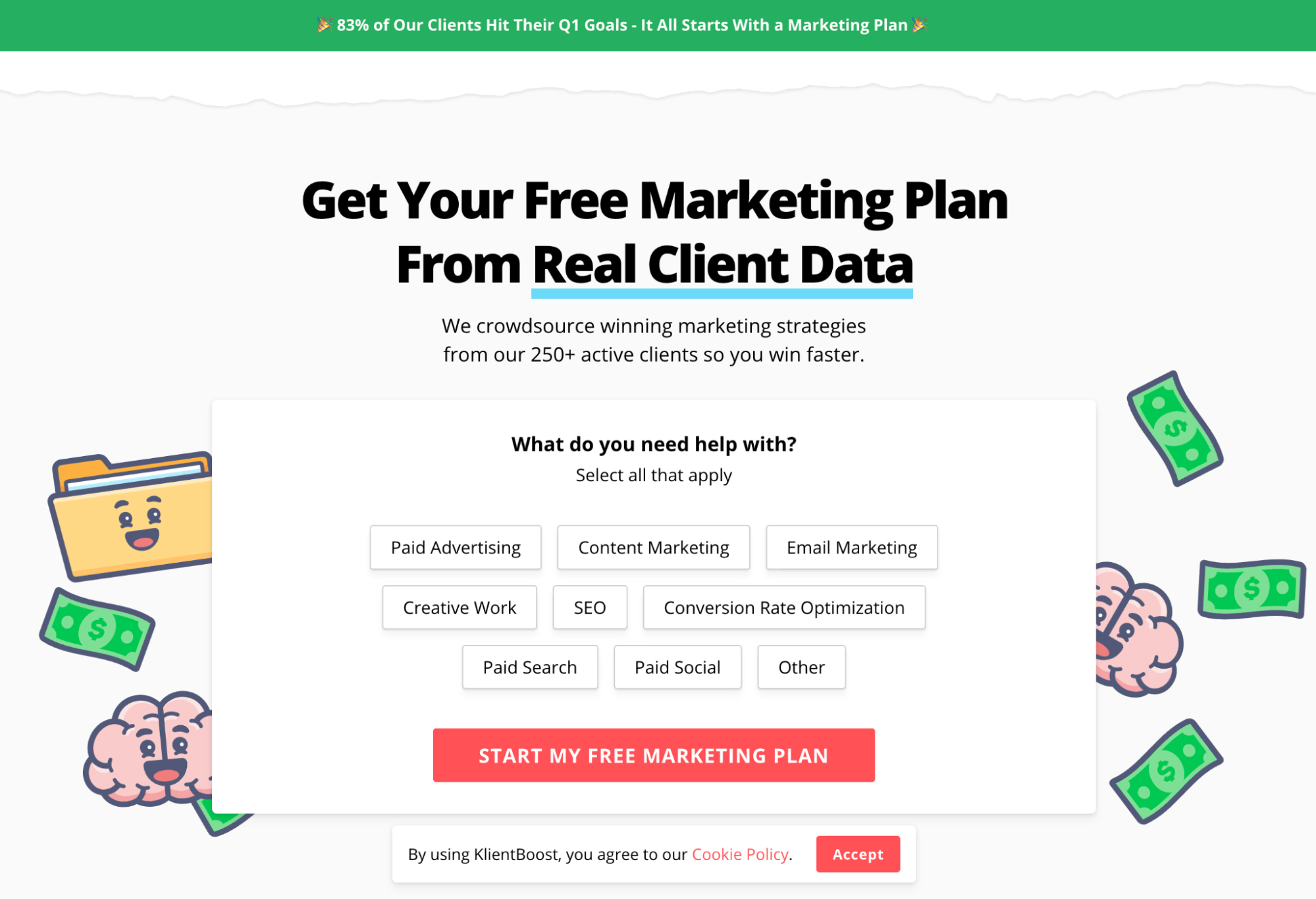lead generation landing page example for marketing agency