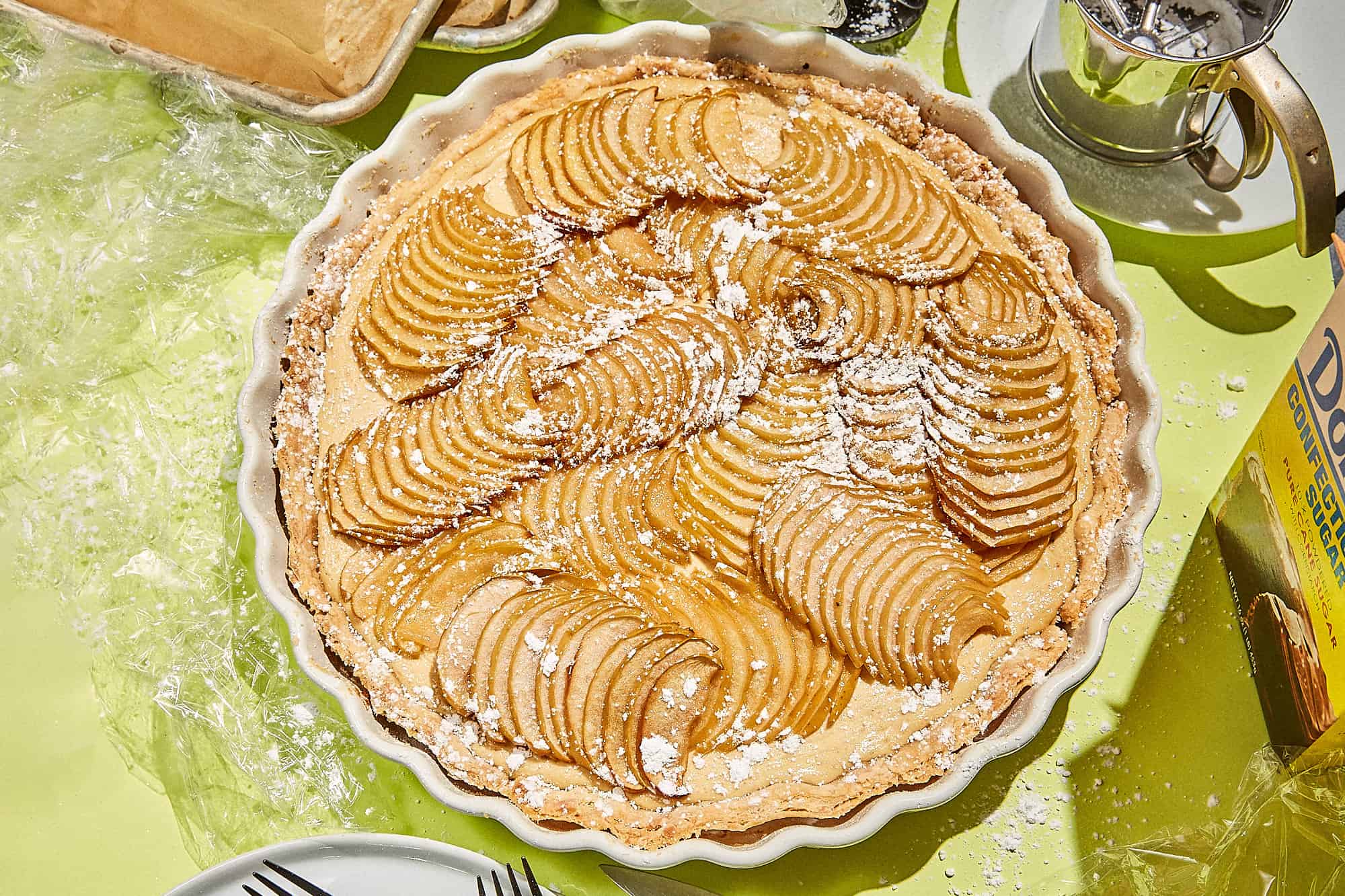 Flaky Apple Cardamom Cream Cheese Tart Dessert Recipe