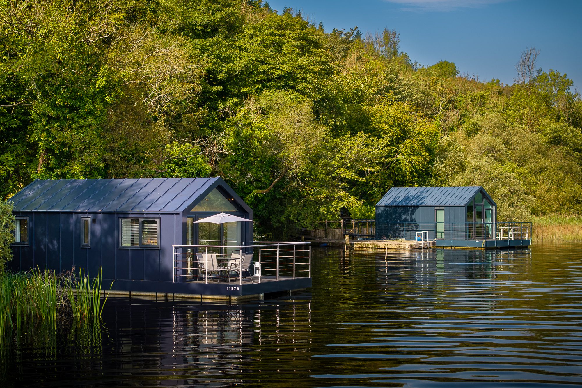Bluefield Houseboats floating accommodation beside the water