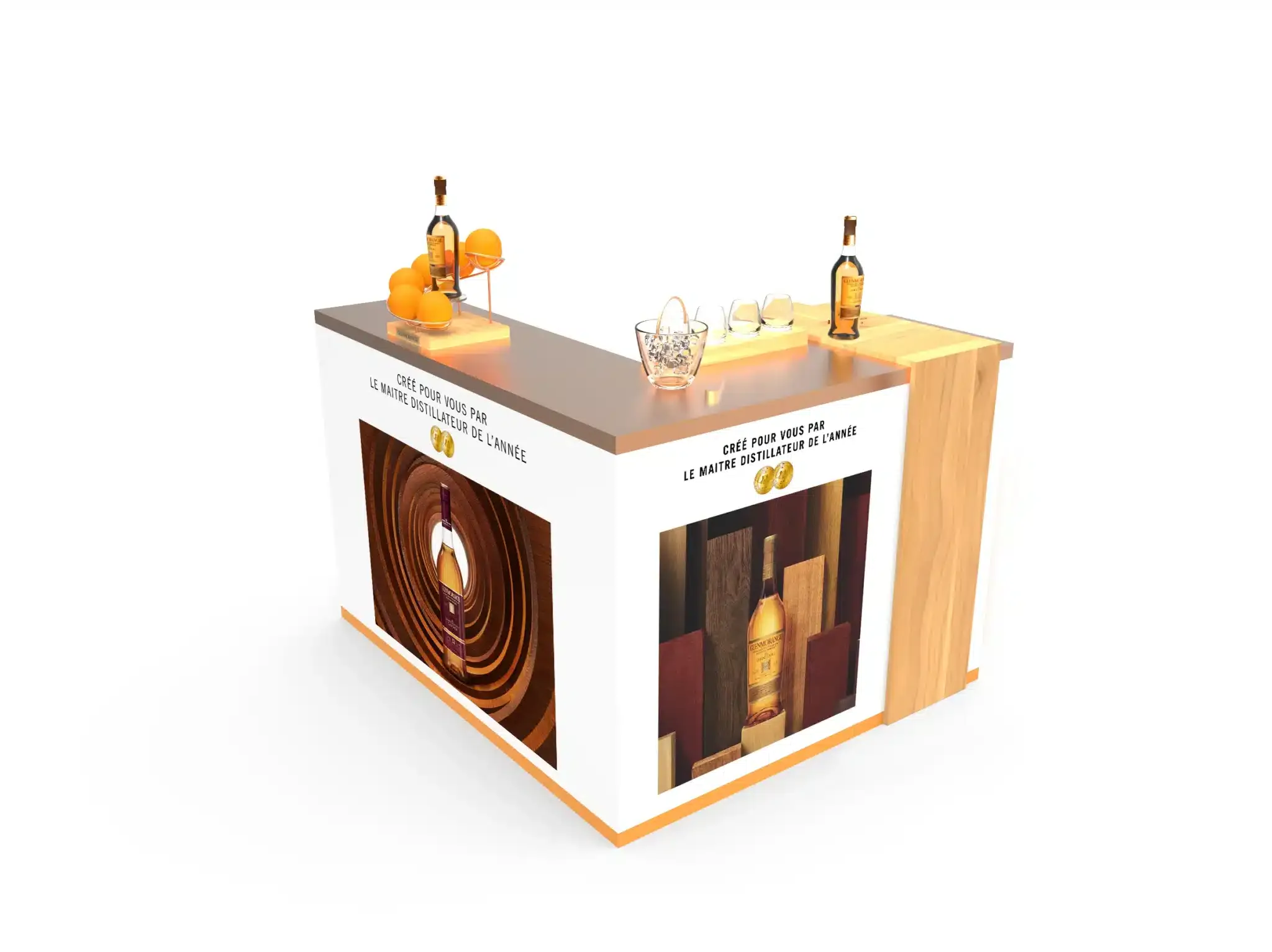 Stand Glenmorangie - comptoir vue devant