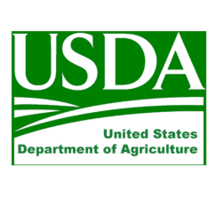 Logo of the United States Department of Agriculture (USDA).
