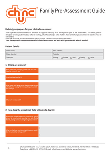 family pre assessment guide