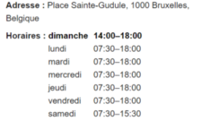 Adresse et horaires d'ouvertures