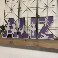 Houten decoratie letters in ballet thema
