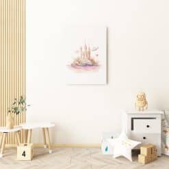 Canvas kinderkamer schilderij met kasteel print