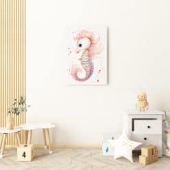 Canvas kinderkamer schilderij met Zeepaard print
