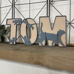 Houten Letters in katten thema, decoratieve houten letters katten
