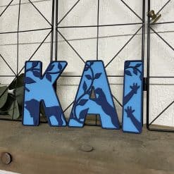 Houten decoratieletters in jungle thema