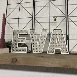 Houten decoratieletters kinderkamer, in thema rotan