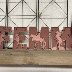 Houten decoratieletters in paarden thema