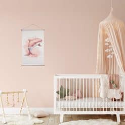 textielposter kinderkamer zeemeermin thema met walvis print