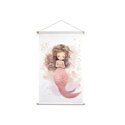 textielposter kinderkamer zeemeermin thema met zeemeermin print