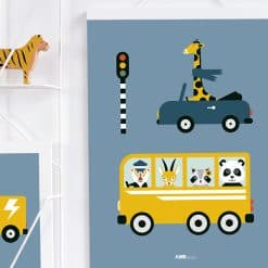 Poster kinderkamer jeansblauw