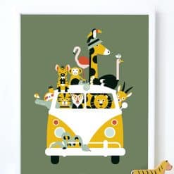 Kinderkamer poster safari thema