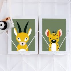 Kinderkamer poster safari thema