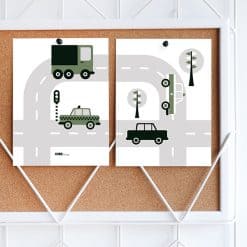 Poster set Voertuigen Auto's | olijf groen
