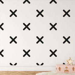 Kinderkamer muur met Behang met X'jes