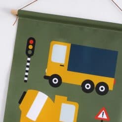 textielposter voertuigen vrachtwagen kinderkamer