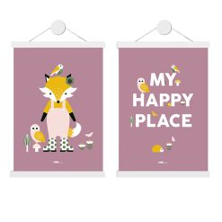 Posterset voor de kinderkamer met bosdieren