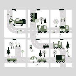 Poster set Voertuigen olijf groen | 15x20