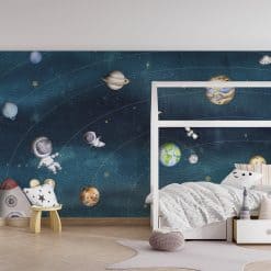 Fotobehang kinderkamer Space, voor astronauten