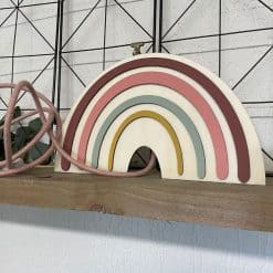 Houten Wandlamp Regenboog