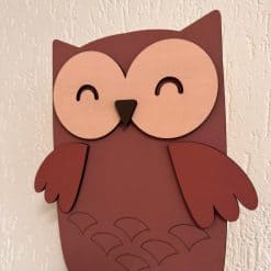 Wandlamp kinderkamer hout Uil