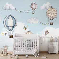 Fotobehang kinderkamer met luchtballonnen