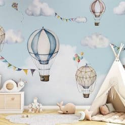 Fotobehang kinderkamer met luchtballonnen