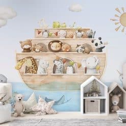 fotobehang kinderkamer met noah's ark