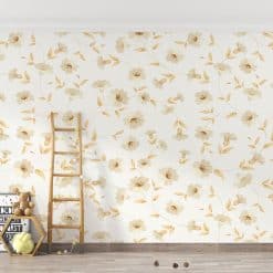behang kinderkamer met bloemen