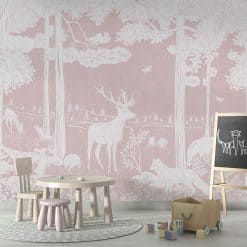Fotobehang kinderkamer of babykamer, monochrome Bos