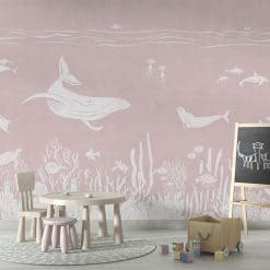Fotobehang kinderkamer onderwaterwereld monochrome