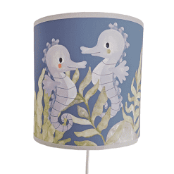 Wandlamp onderwater wereld, wandlamp zeepaardjes, donkerblauw, onderwater wereld wandlamp