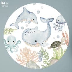 Muurcirkel kinderkamer zeedieren