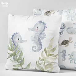 Kussen kinderkamer onderwater wereld, zeedieren kussen