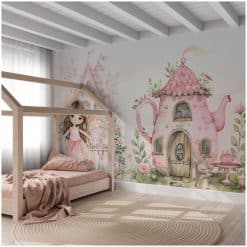 Kinderkamer fotobehang Elvenhuisjes en elfje