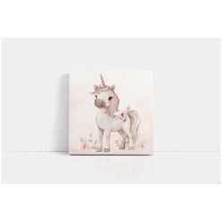 Canvas schilderij uit de fairy garden collectie voor een kinderkamer met eenhoorn afbeelding