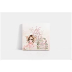 Kinderkamer muur met canvas schilderij met afbeelding van elfje en haar huisje