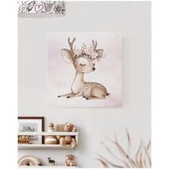 Kinderkamer met canvas schilderij met hertjes afbeelding uit fairy garden collectie