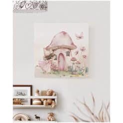 Kinderkamer muur met canvas schilderij met elven huisje