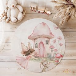 Vloerkleed kinderkamer speelkamer, fairy garden, elfje en haar huisje