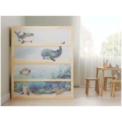 ikea kura bed met stickers onderwaterwereld