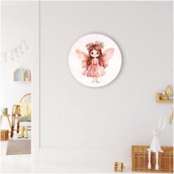 Kinderkamer muur met muurcirkel uit fairy garden collectie met elfje