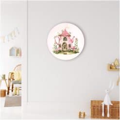 Kinderkamer muur met muurcirkel uit de elfjes collectie met elvenhuisje