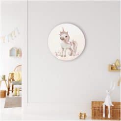 Kinderkamer muur met muurcirkel fairy garden eenhoorn