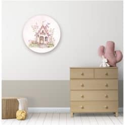 Kinderkamer muur met muurcirkel fairy garden huisje