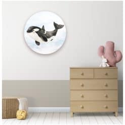Kinderkamer muur met muurcirkel Orka - onderwaterthema